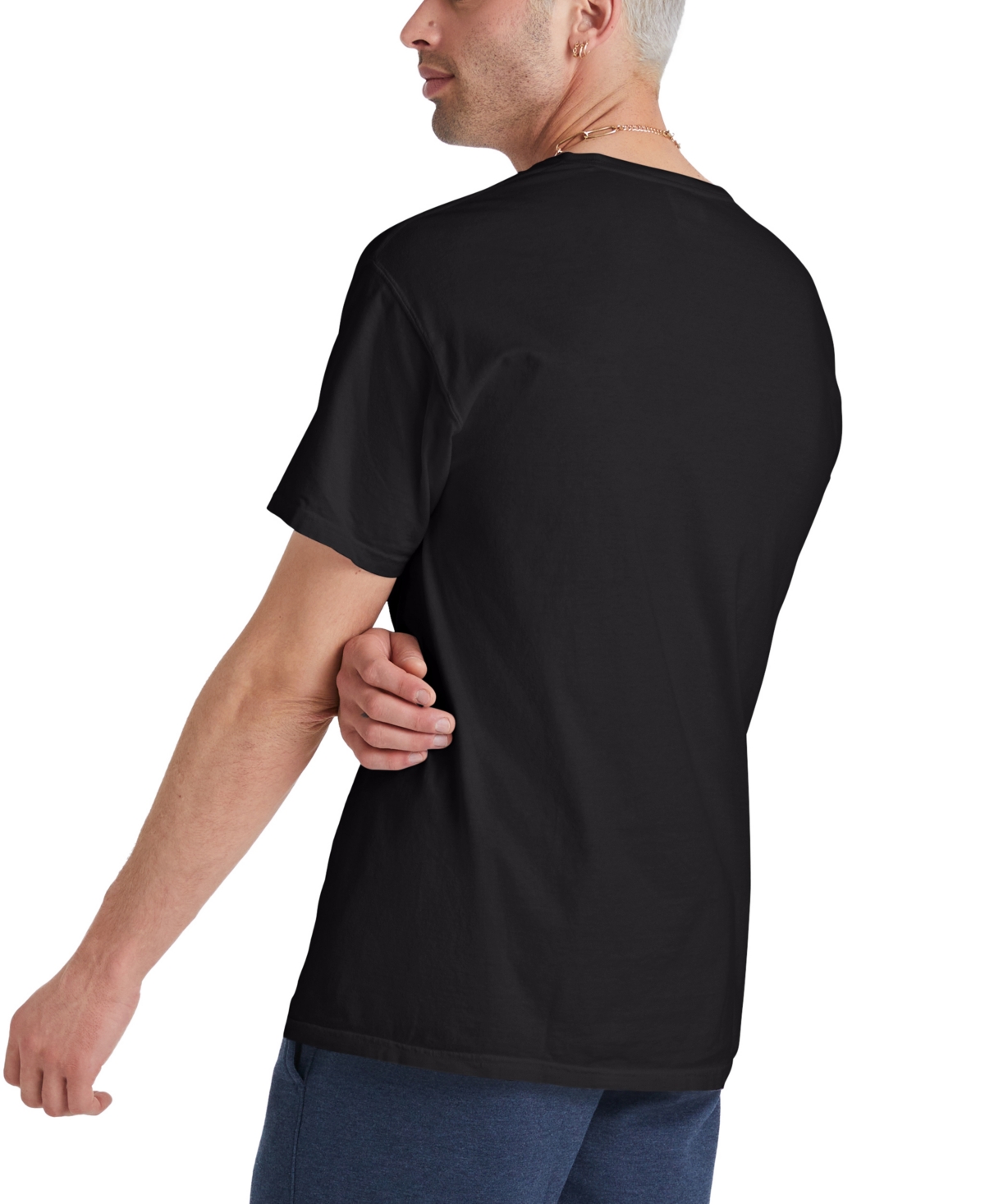 Shop Hanes Unisex Garment Dyed Cotton T-shirt In Black