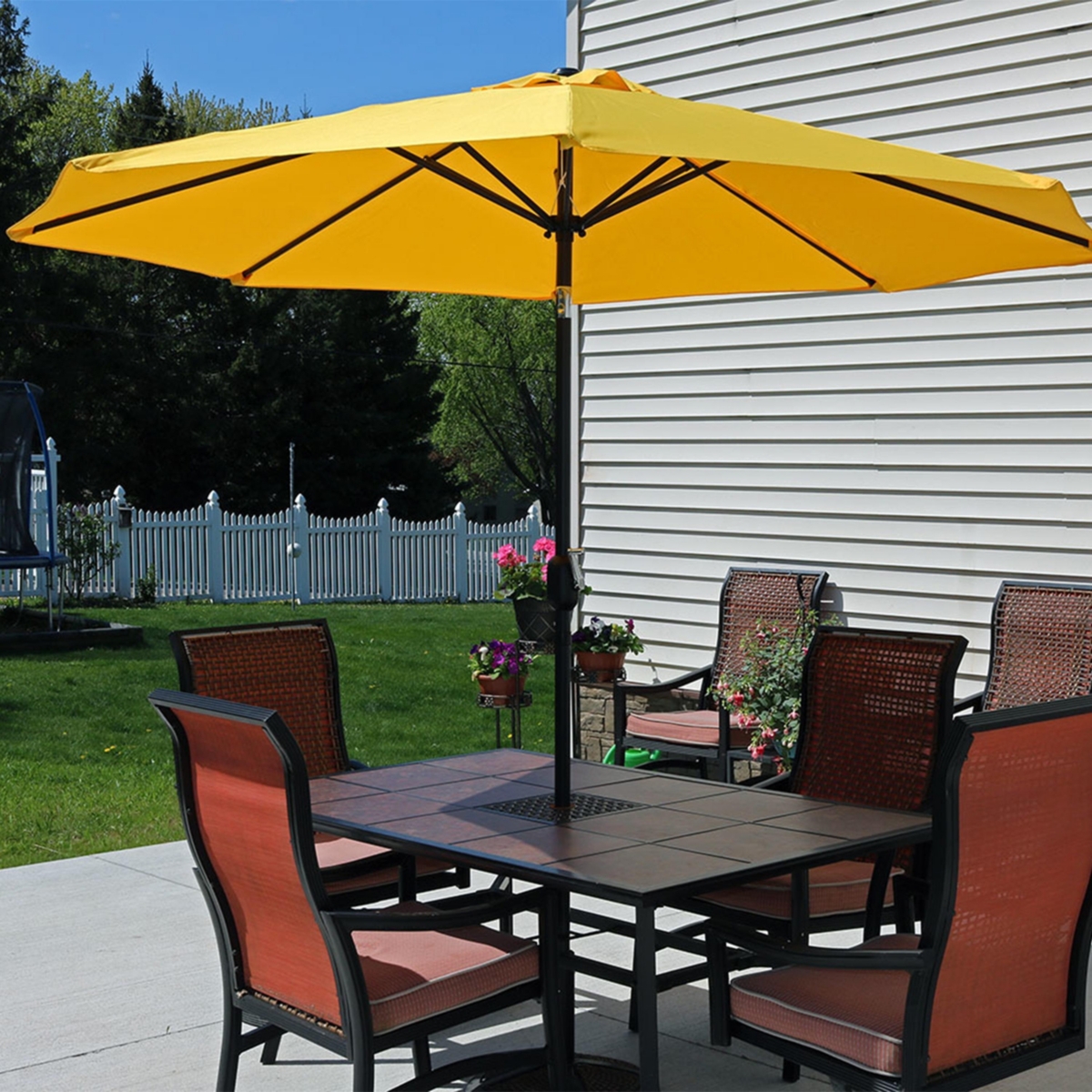 Sunnydaze Decor Aluminum Patio Umbrella with Tilt and Crank -- Gold