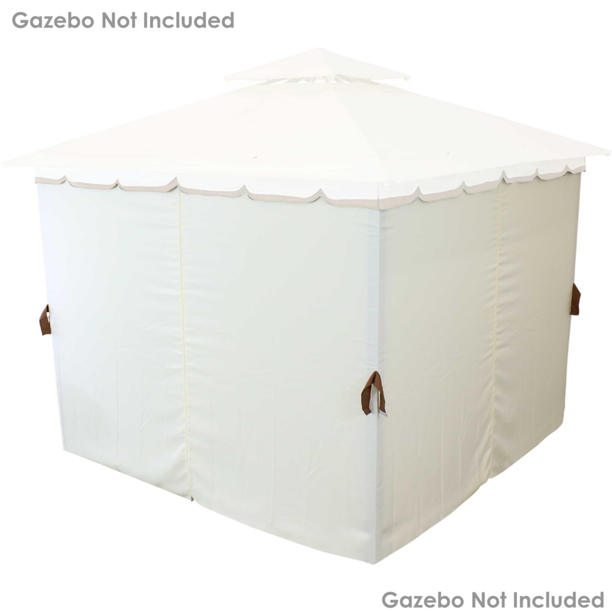 Sunnydaze Decor 4-Piece Polyester Gazebo Sidewall Curtain Set -- Cream