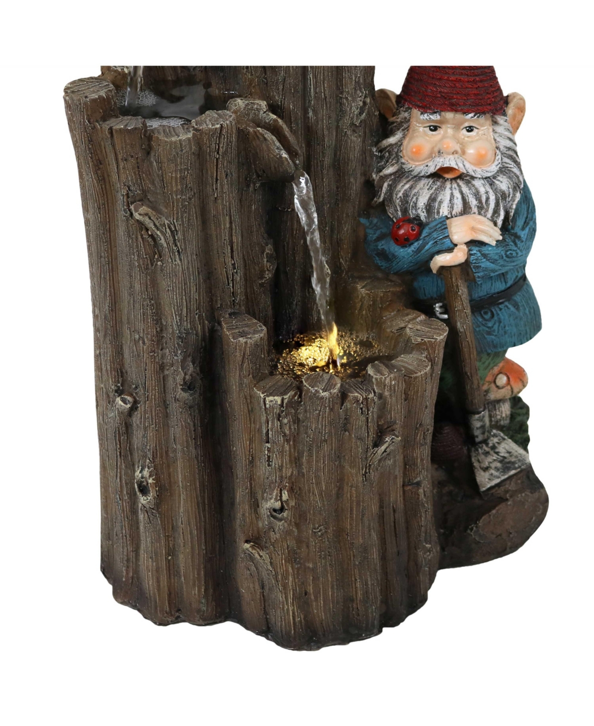 Sunnydaze Decor Resting Gnome Outdoor Water Fountain with Led Lights -