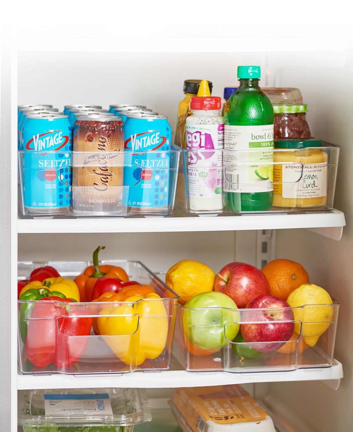 Shop Cheer Collection Space Saving Fridge And Pantry Organizer Bin In Clear