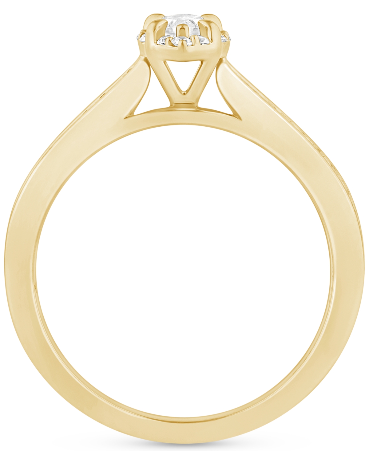 Shop Macy's Diamond Marquise Halo Engagement Ring (1/2 Ct. T.w.) In 14k Gold In Yellow Gold