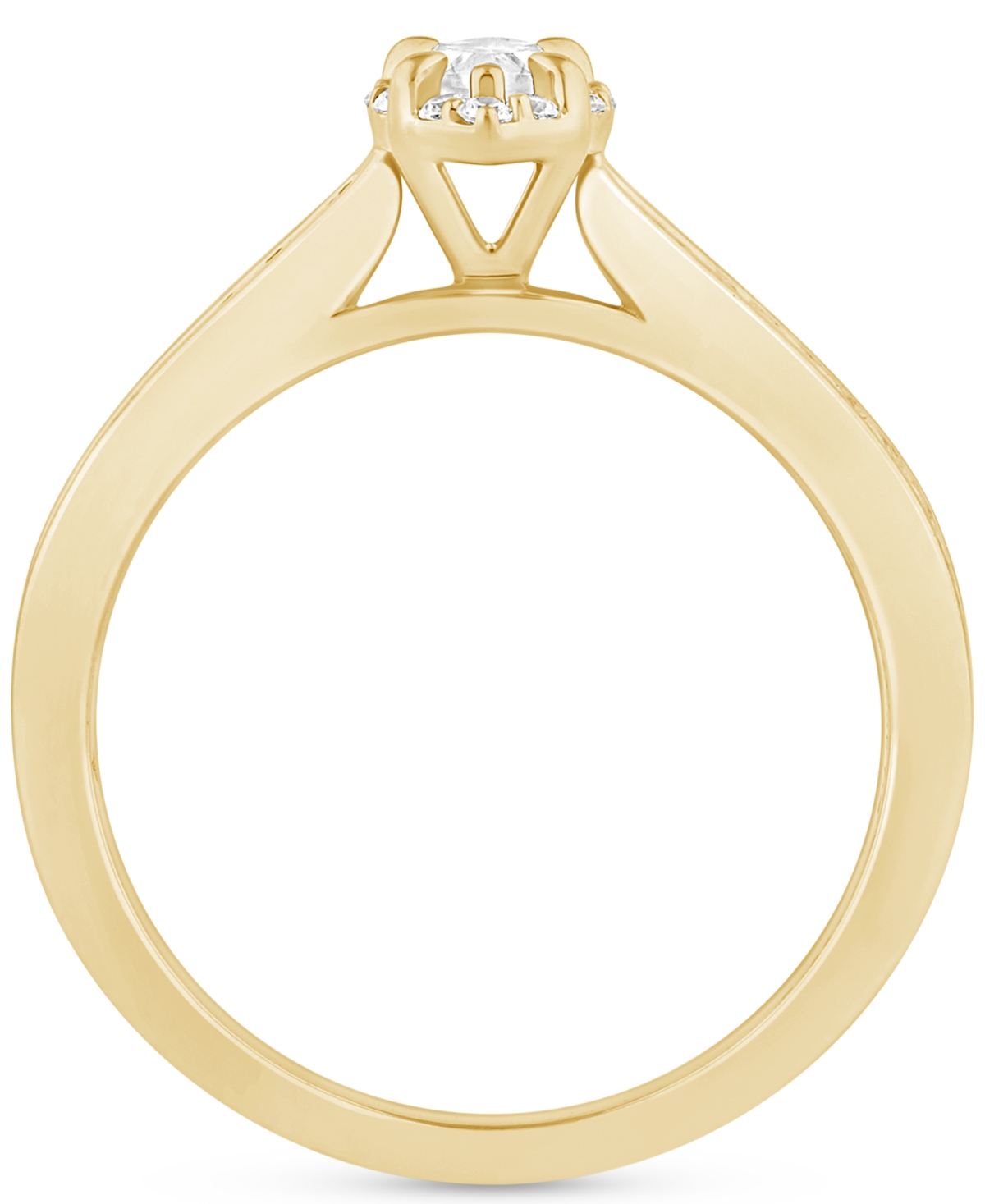 Macy's Diamond Marquise Halo Engagement Ring (1/2 Ct. T.w.) In 14k Gold In Yellow Gold