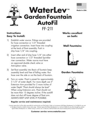 Water Auto Fill System for Outdoor Fountains - Decor