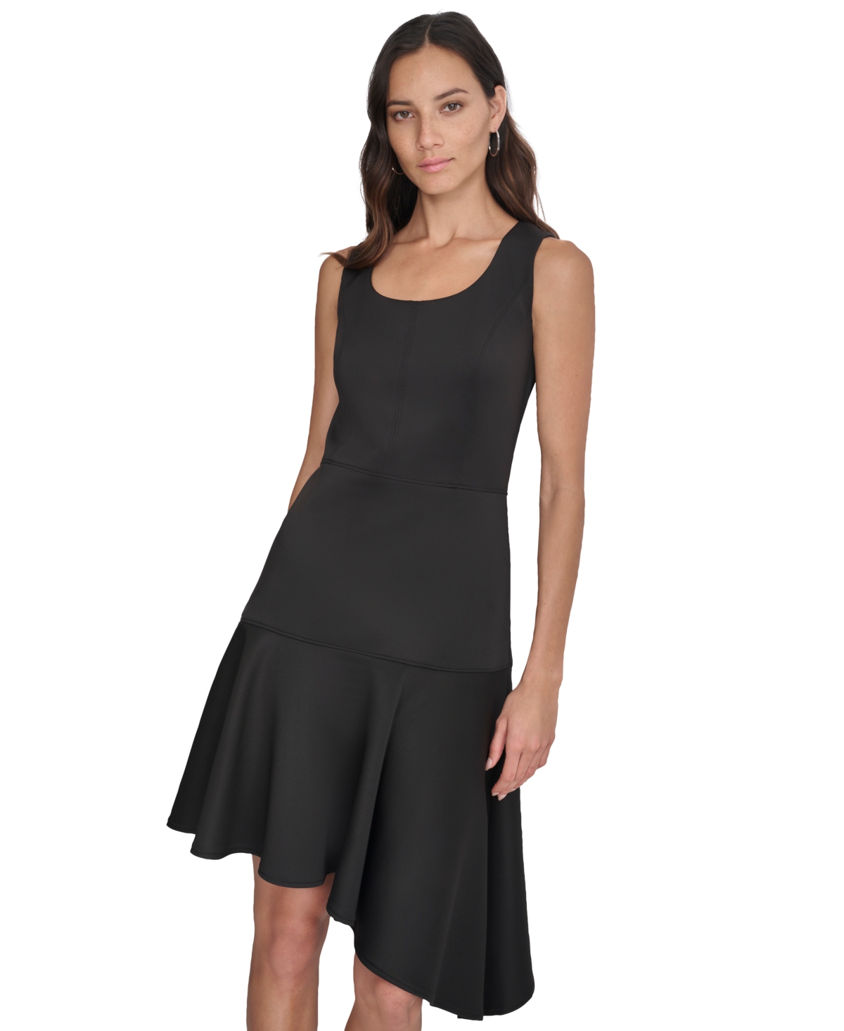 Dkny Women's Scoop-Neck Asymmetrical A-Line Dress
