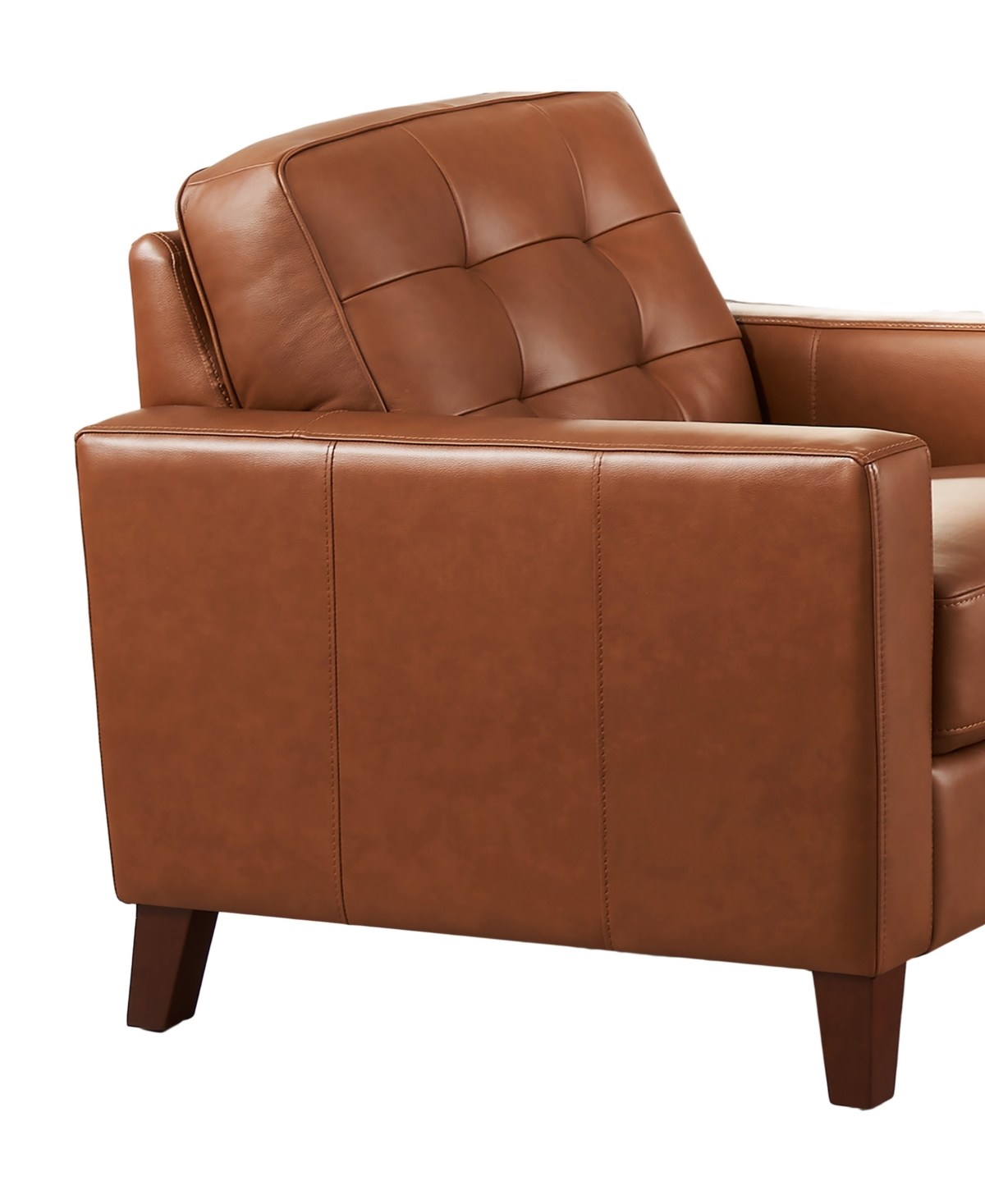 Hydeline Aiden 33" Top Grain Leather Chair In Nutmeg Brown