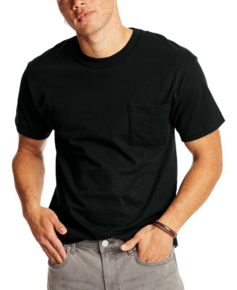 Футболки Hanes Beefy-T Unisex Pocket, 2-Pack, цвет: Чёрный