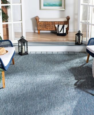 Courtyard CY8521 Navy and Gray 8' x 11' Sisal Weave Outdoor Area Rug