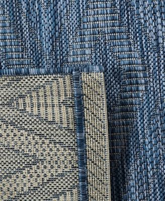 Courtyard CY8522 Navy 5'3" x 7'7" Sisal Weave Outdoor Area Rug