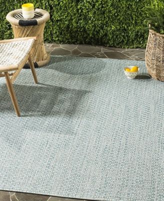 Courtyard CY8653 Light Blue and Light Gray 8' x 11' Sisal Weave Outdoor Area Rug