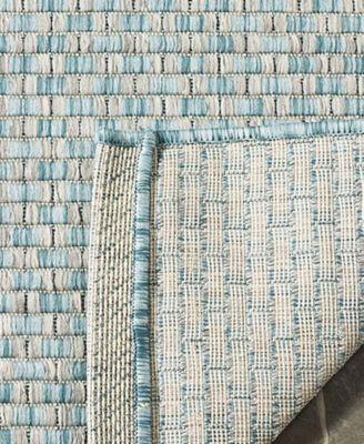 Courtyard CY8653 Light Blue and Light Gray 8' x 11' Sisal Weave Outdoor Area Rug