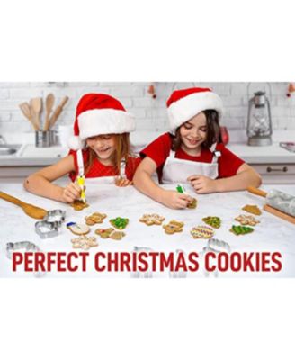 (14-Pieces) Metal Christmas Cookie Cutters - Stainless Steel Christmas Cookie Cutters With Folded Edges