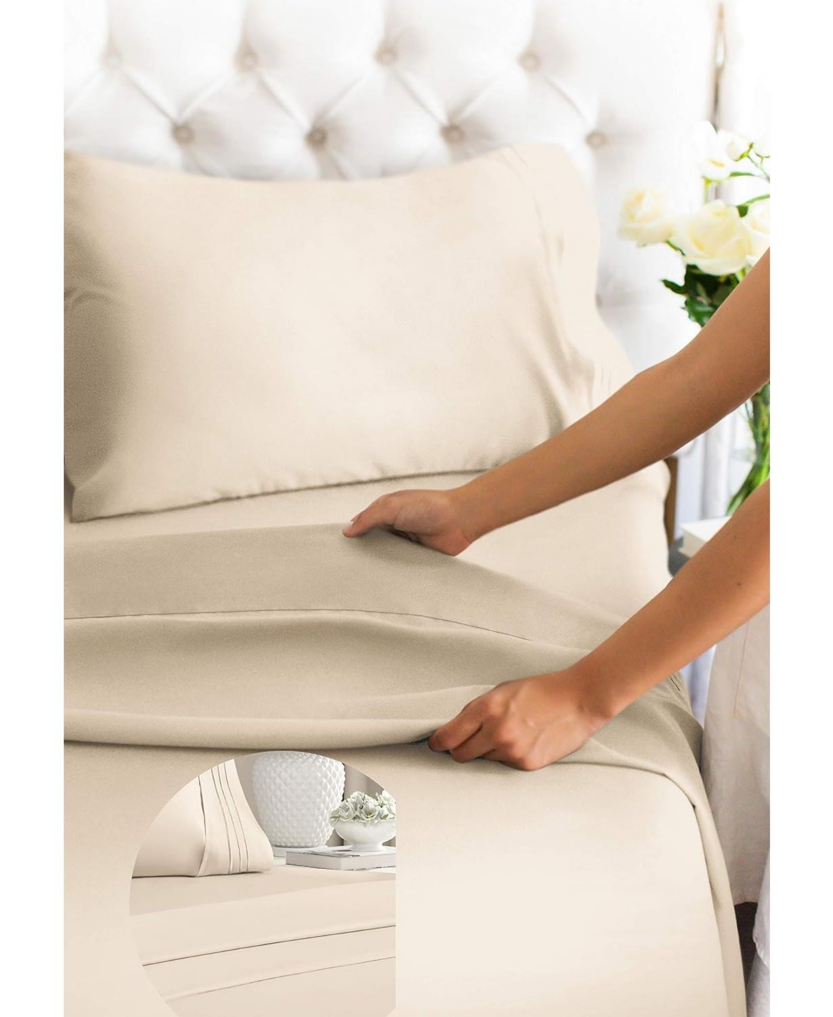 Cgk Unlimited 3 Piece 100% Cotton 400 Thread Count Sheet Set - Extra Long