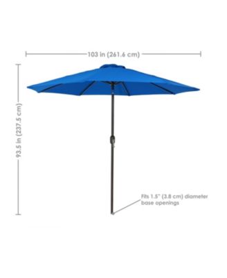Outdoor Aluminum Solution-Dyed Sunbrella Patio Umbrella with Auto Tilt and Crank - 9' - Pacific Blue