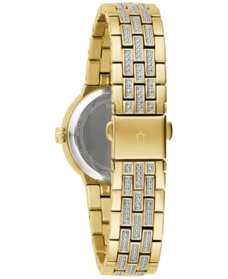 Women's Crystal Gold-Tone Stainless Steel Bracelet Watch 29mm Gift Set