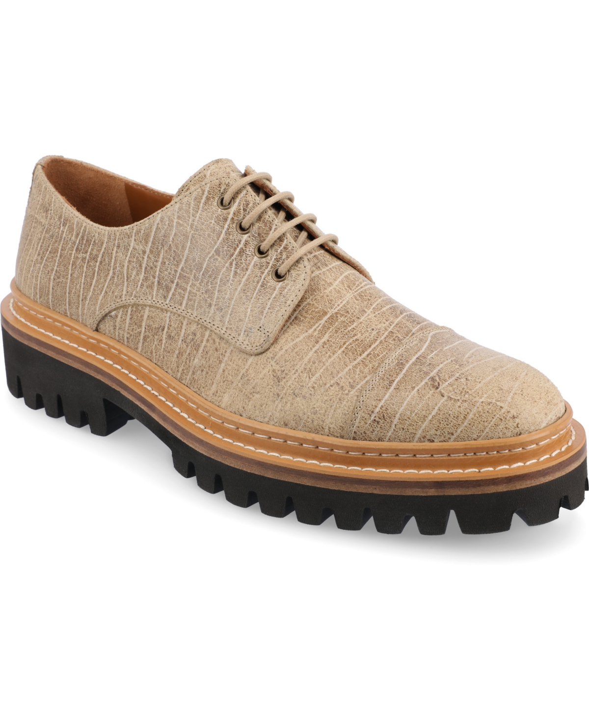 Shop Taft Men's The Country Cap-toe Shoe With Lug Sole In Teak