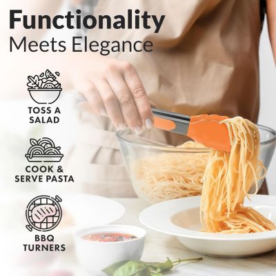 Stainless Steel Kitchen Tongs with Silicone Tips - Set of 2