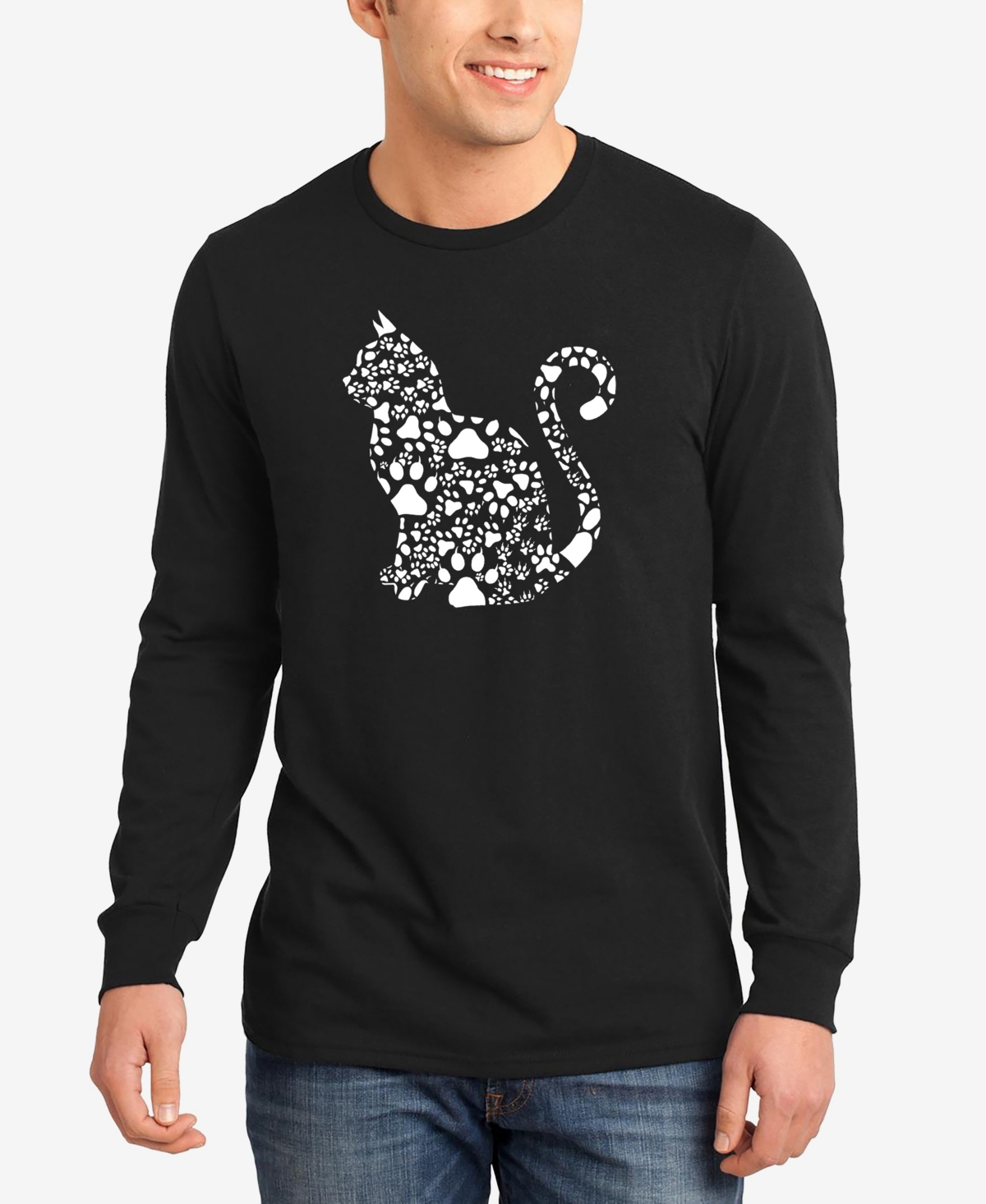 Cat Claws - Men's Word Art Long Sleeve T-Shirt - Black