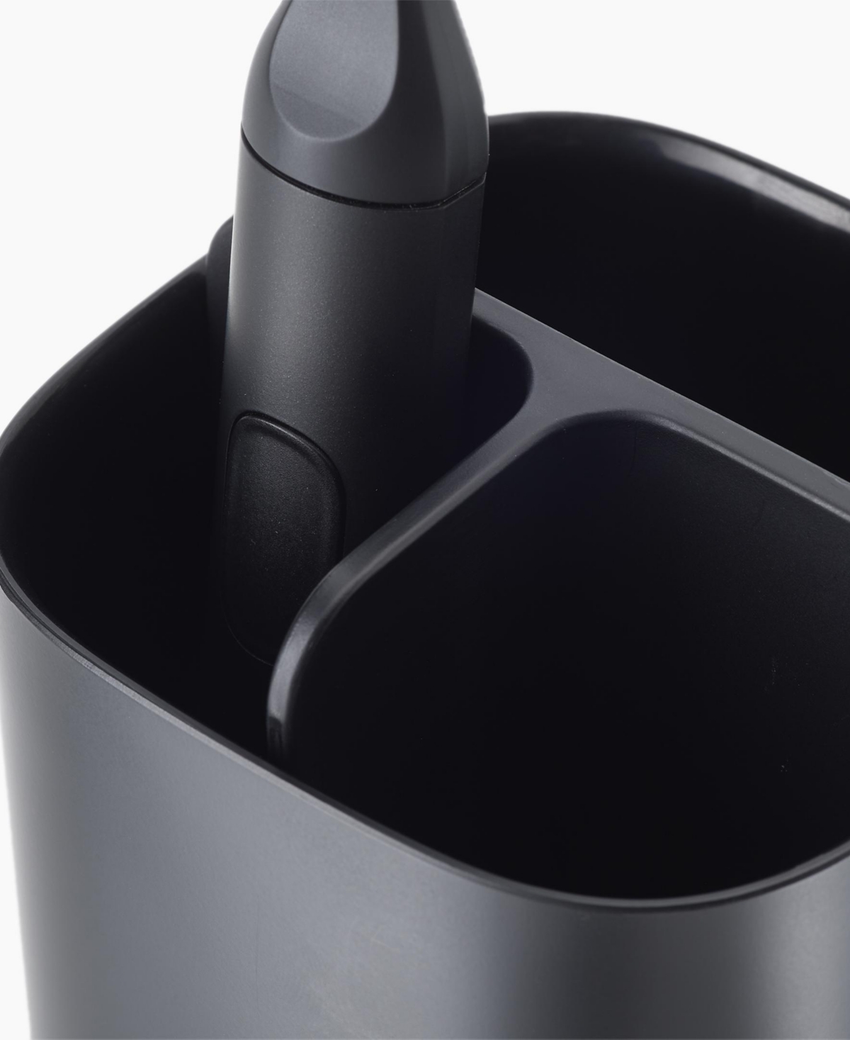 Joseph Joseph Easystore Matte 3-section Toothbrush Caddy In Black
