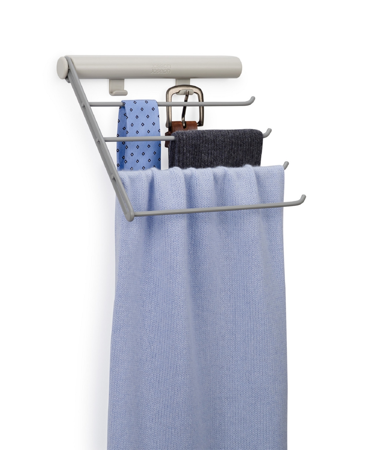 Joseph Joseph Orderly Four-rail Belt, Tie, Scarf Hanging Organizer In White