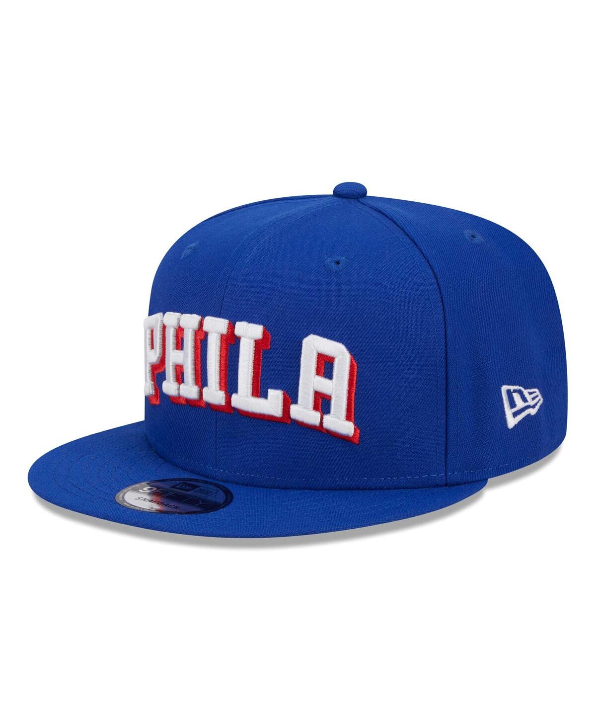 Shop New Era Men's Royal Philadelphia 76ers Side Logo 9fifty Snapback Hat