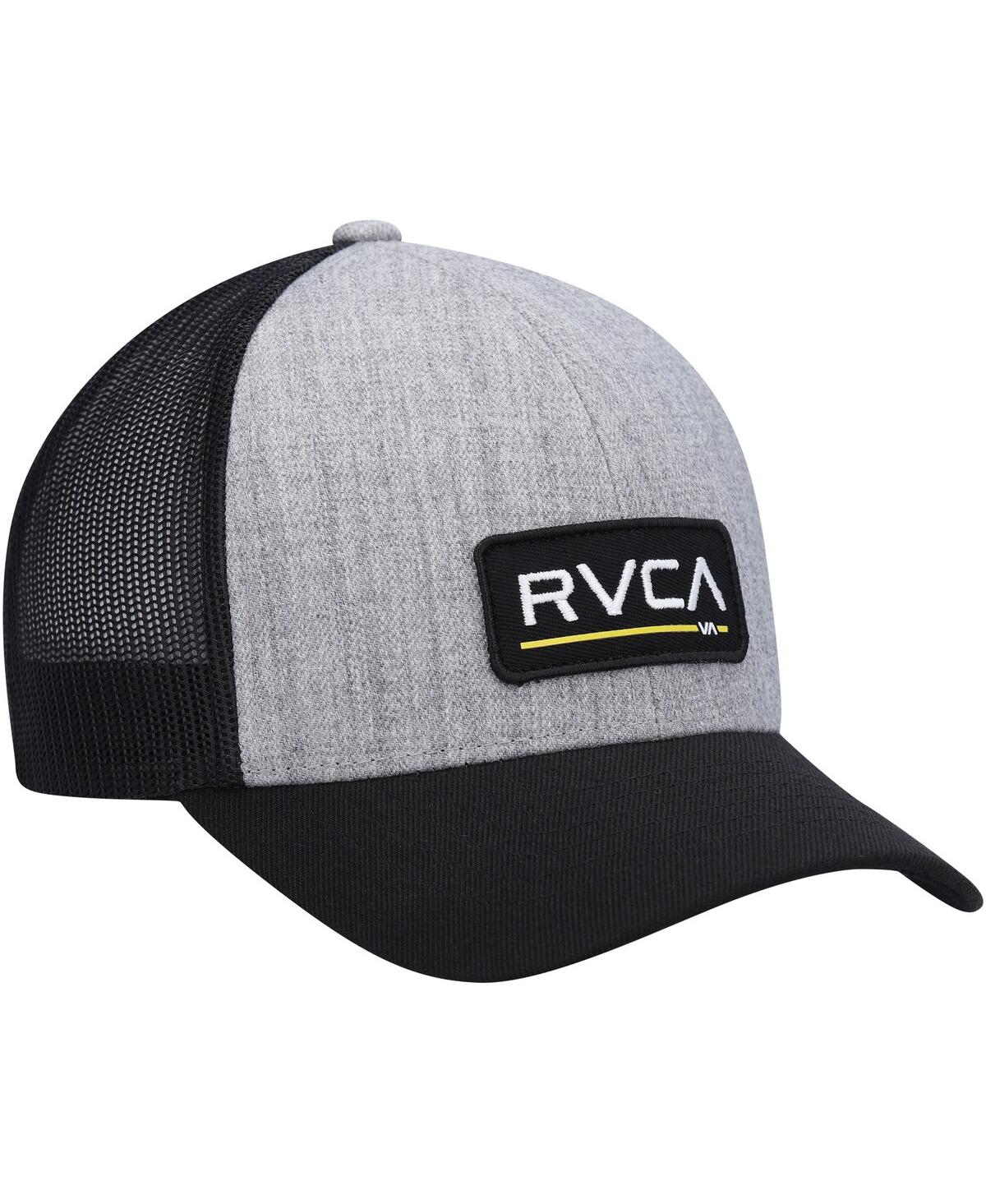Shop Rvca Youth Heather Gray/black Ticket Trucker Iii Snapback Hat