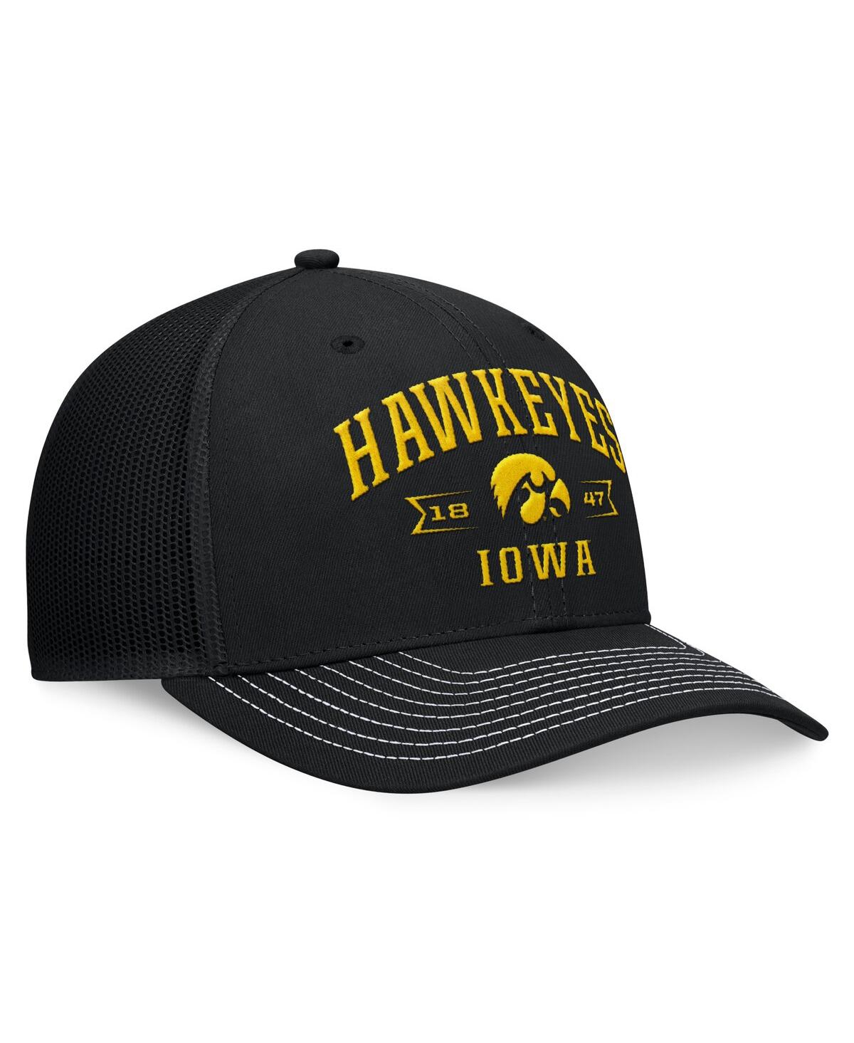 Shop Top Of The World Men's Black Iowa Hawkeyes Carson Trucker Adjustable Hat