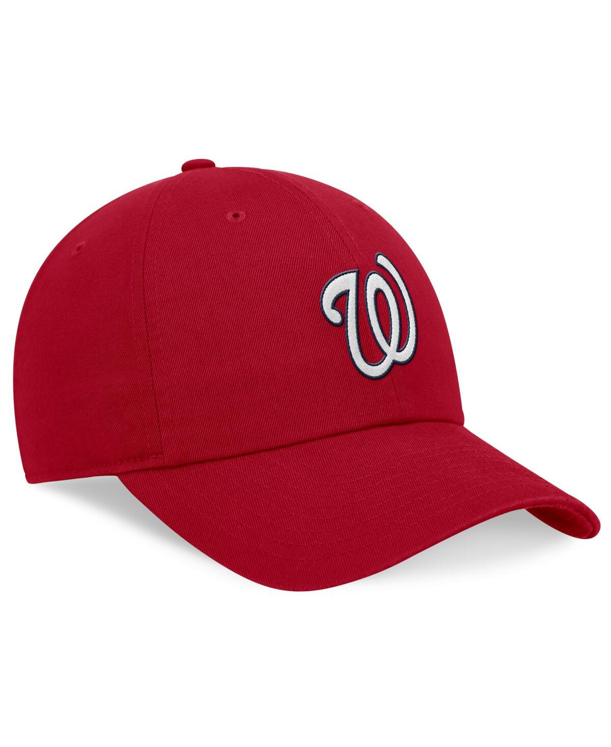 Shop Nike Men's Red Washington Nationals Evergreen Club Adjustable Hat In Gym Red