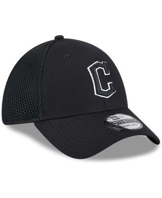 Men's Cleveland Guardians Evergreen Black White Neo 39Thirty Flex Hat