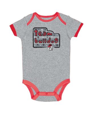 Infant Red/Gray/White Georgia Bulldogs 3-Pack Bodysuit Set