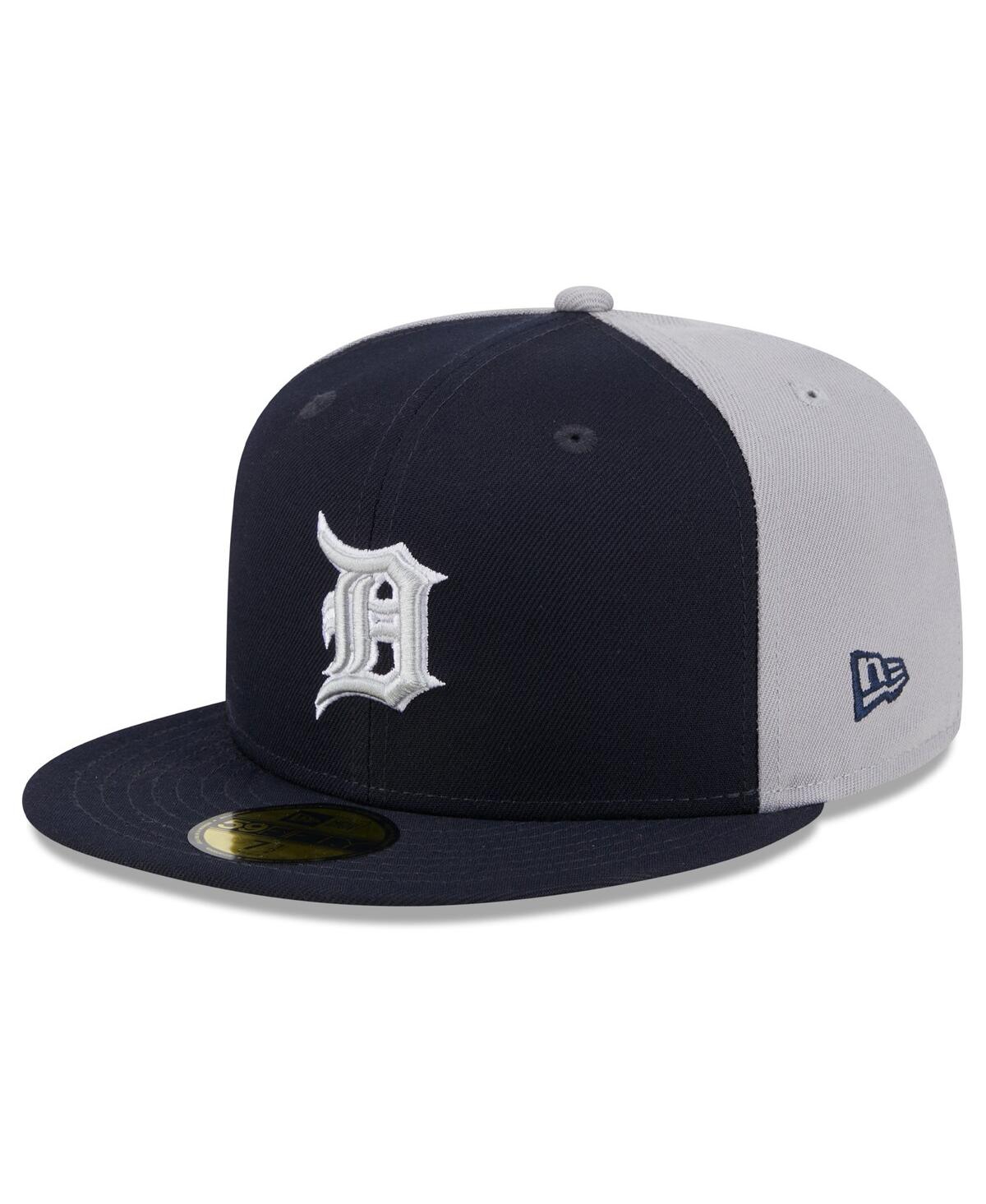 New Era Men's Navy/gray Detroit Tigers Gameday Sideswipe 59fifty Fitted Hat In Navy Gray