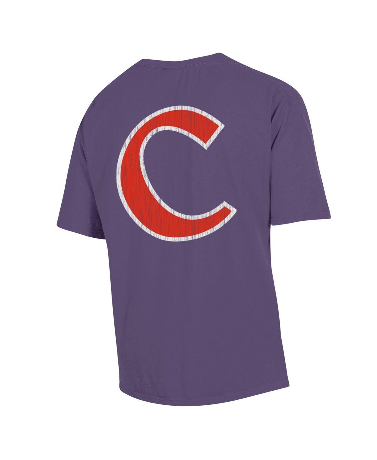 Comfort Men's WashClemson Tigers Vintage-like Logo T-Shirt - Purple