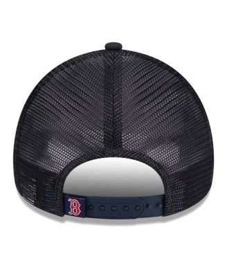 Women's White/Navy Boston Red Sox Throwback Team Foam Front A-Frame Trucker 9Forty Adjustable Hat