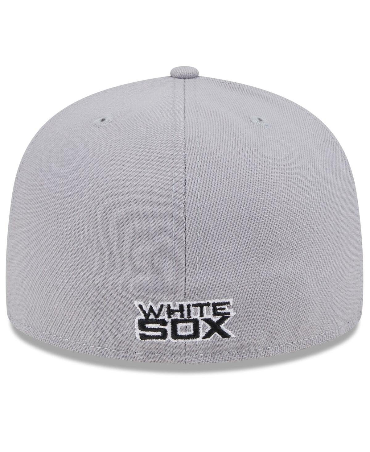 Shop New Era Men's Black/gray Chicago White Sox Gameday Sideswipe 59fifty Fitted Hat In Black Gray