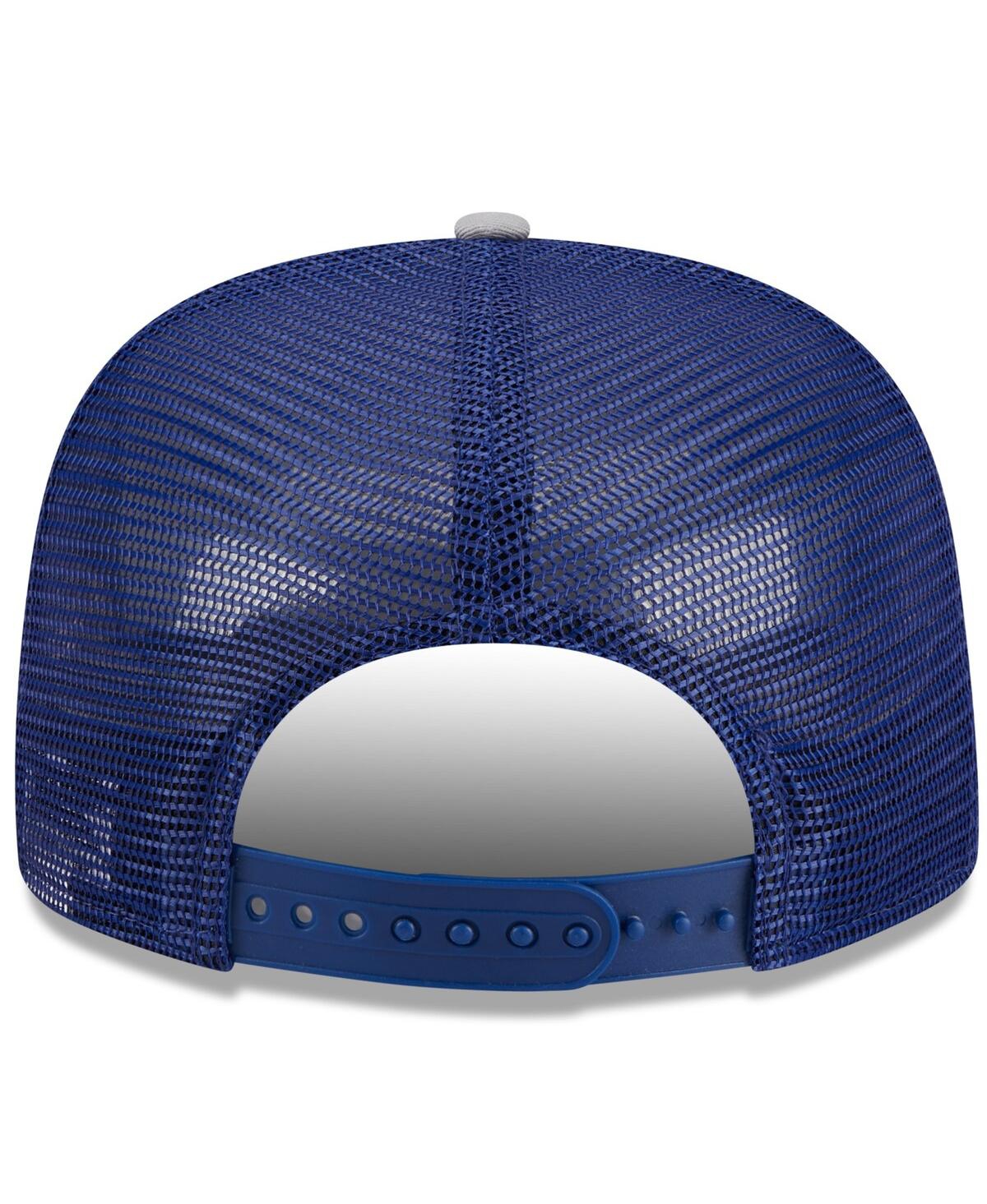 New Era Men's White/gray Los Angeles Dodgers Team Foam Front A-frame Trucker 9fifty Snapback Hat In White Gray