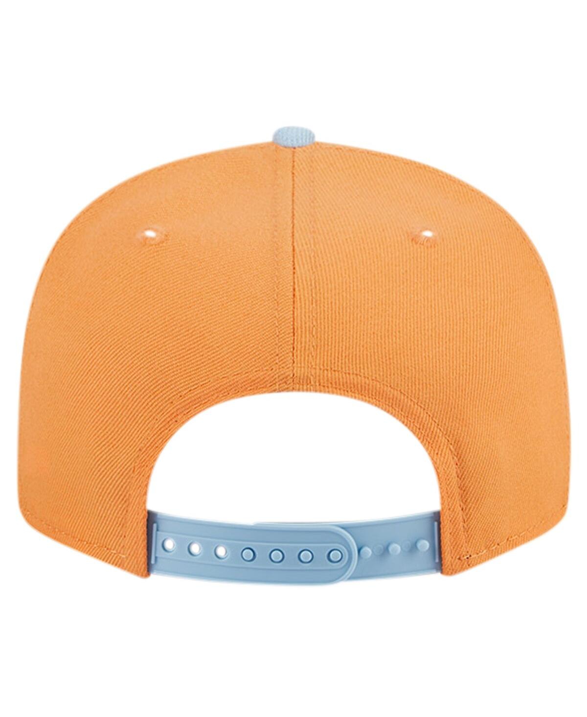 NEW ERA MEN'S ORANGE/LIGHT BLUE GOLDEN STATE WARRIORS 2-TONE COLOR PACK 9FIFTY SNAPBACK HAT 