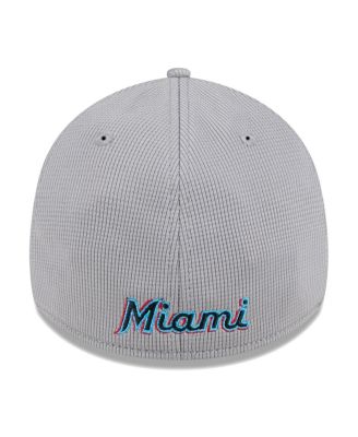 Men's Gray Miami Marlins Active Pivot 39Thirty Flex Hat