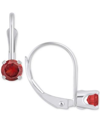 Amethyst Solitaire Leverback Earrings (1/2 ct. t.w.) in 14k White Gold (Also in Additional Gemstones)