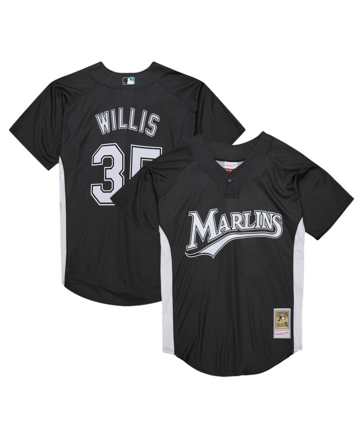 Mitchell Ness Men's Dontrelle Willis Black Florida Marlins Cooperstown Collection 2007 Batting Practice Jersey - Black