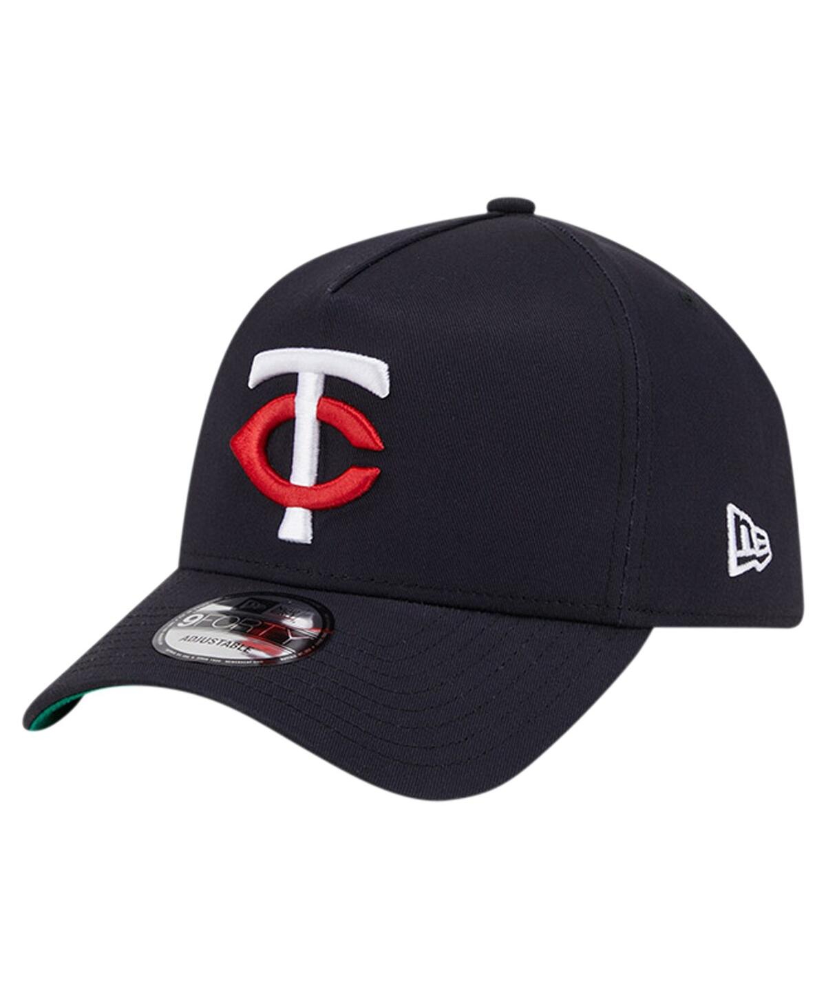 Shop New Era Men's Navy Minnesota Twins Team Color A-frame 9forty Adjustable Hat