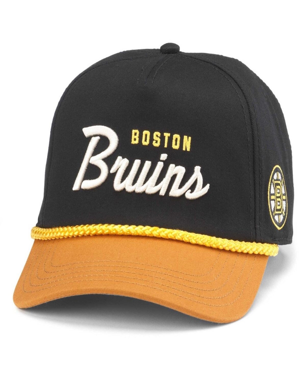 Men's Black/Gold Boston Bruins Roscoe Washed Twill Adjustable Hat - Black Gold