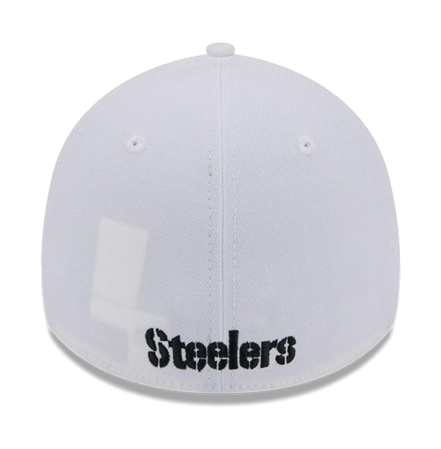 Мужская бейсболка New Era 39THIRTY Flex Pittsburgh Steelers Main, White — фото 3