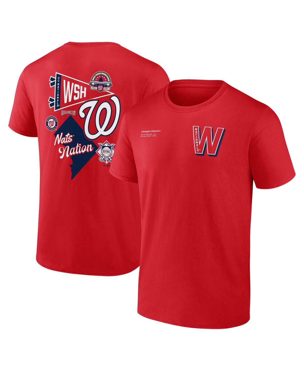 Branded Men's Red Washington Nationals Split Zone T-Shirt - Athltc Red