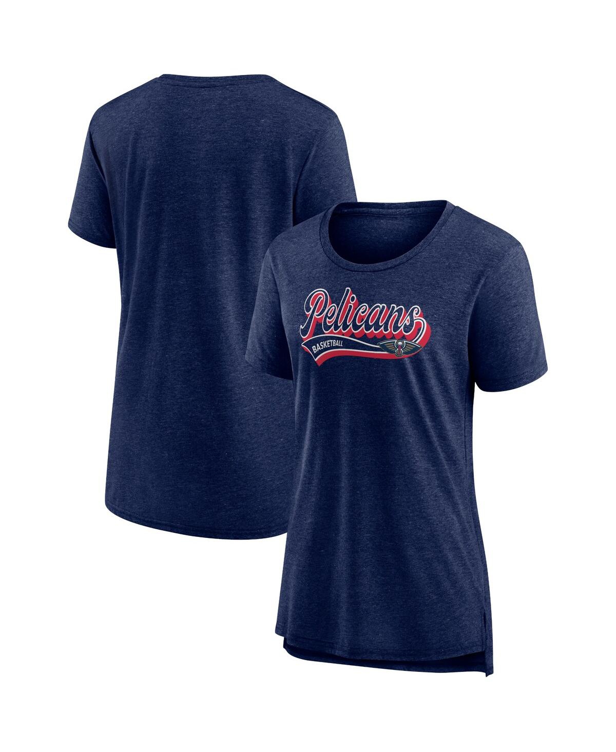 Branded Women's Heather Navy New Orleans Pelicans League Leader Tri-Blend T-Shirt - Athnvyhthr