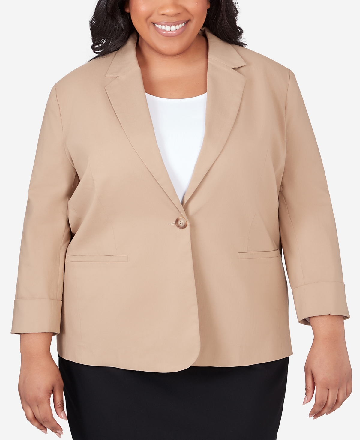 Alfred Dunner Plus Size Classic Fit Jacket In Burgundy