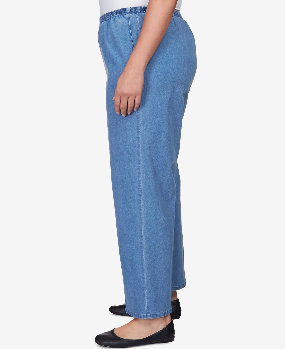 Alfred Dunner Plus Size Elastic Waist Average Length Denim Pant