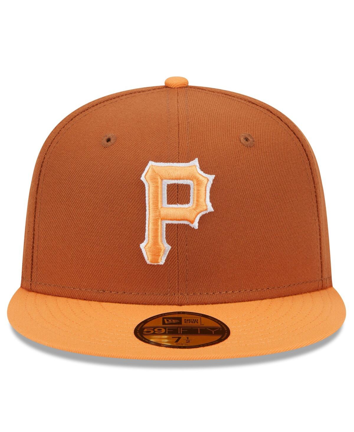 New Era Men's Brown/Orange Pittsburgh Pirates Spring Color Basic Two-Tone 59Fifty Fitted Hat
