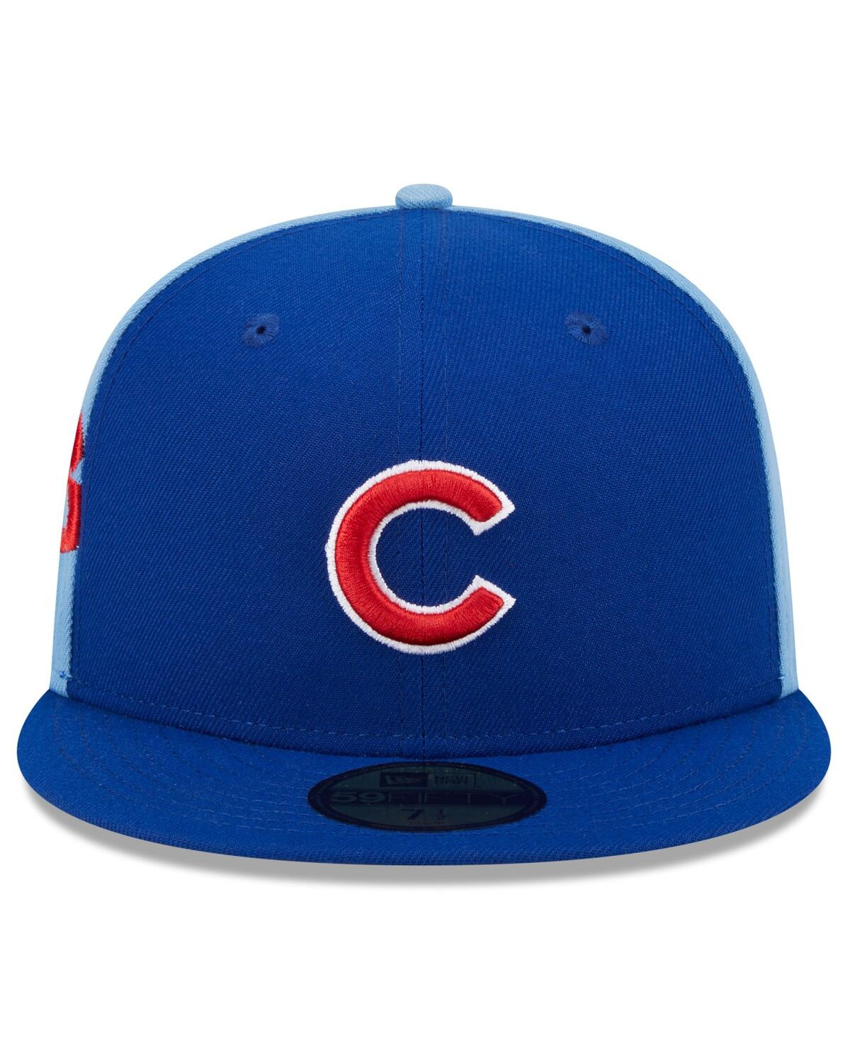Shop New Era Men's Royal/light Blue Chicago Cubs Gameday Sideswipe 59fifty Fitted Hat In Royal Ligh