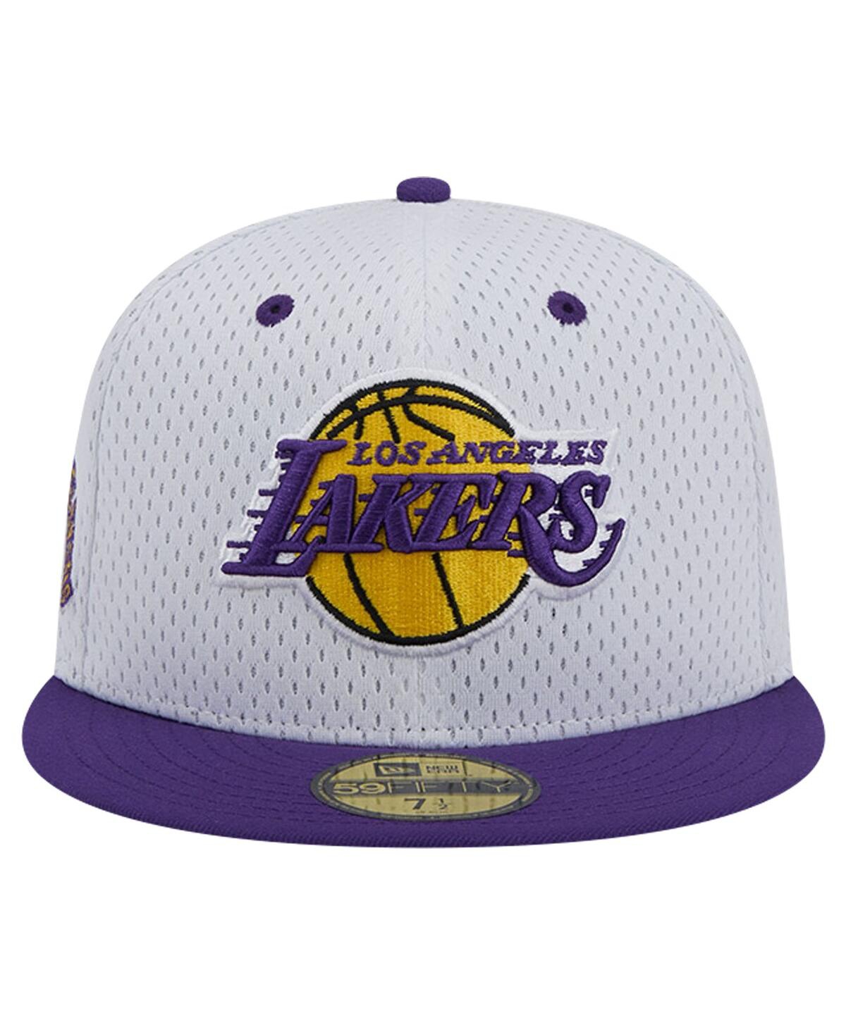 New Era Men's White/Purple Los Angeles Lakers Throwback 2Tone 59Fifty Fitted Hat