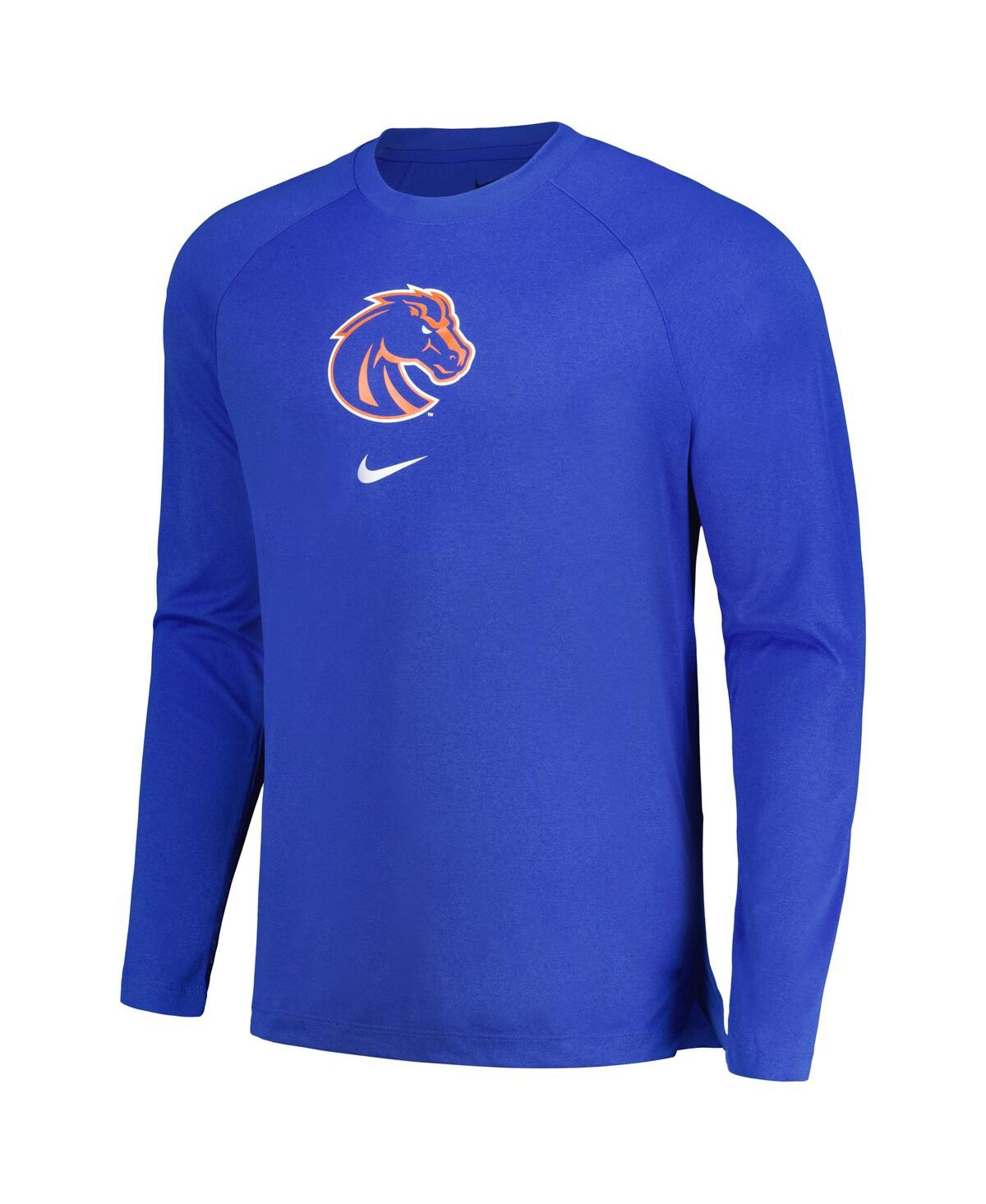 Shop Nike Men's Royal Boise State Broncos Basketball Spotlight Raglan Performance Long Sleeve T-shirt